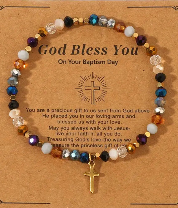 CROSS CHARM STRETCH BRACELET-0