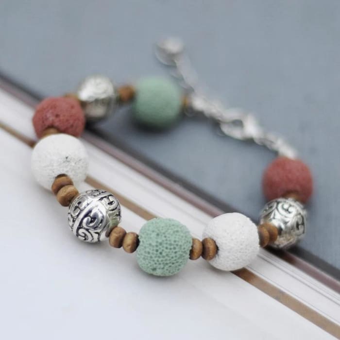 Multi Color Lava Stone Bracelet 3-1