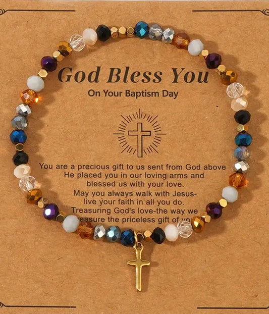 CROSS CHARM STRETCH BRACELET-0