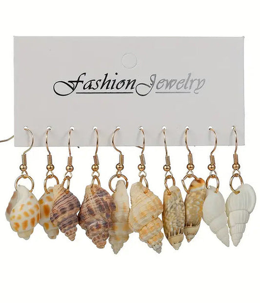 SEALIFE THEME MULTI SHELL EARRING SET-0