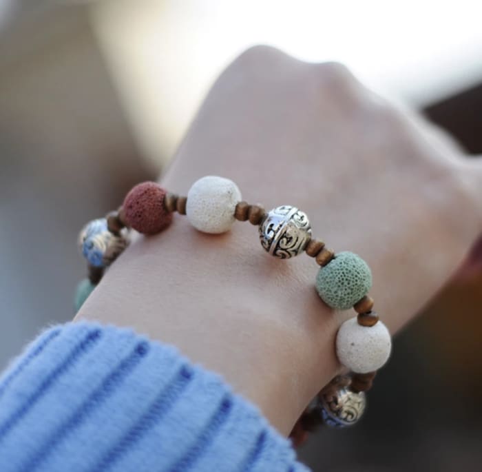 Multi Color Lava Stone Bracelet 3-2