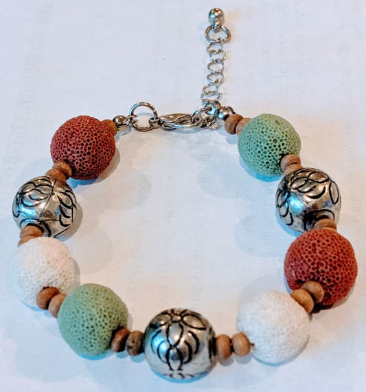 Multi Color Lava Stone Bracelet 3-0