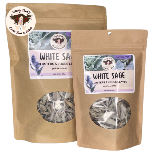 Witchy Pooh's White Sage - Clusters & Loose Leaves, Caffeine Free-0